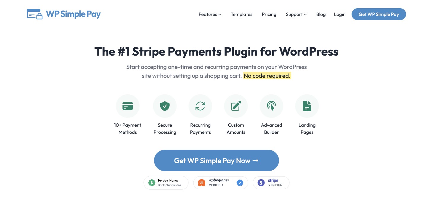 Прием платежей WP Simple Pay