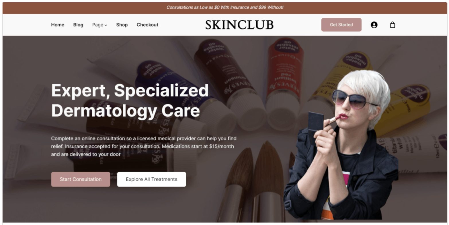 Бесплатный ВуКомерс шаблон SkinClub